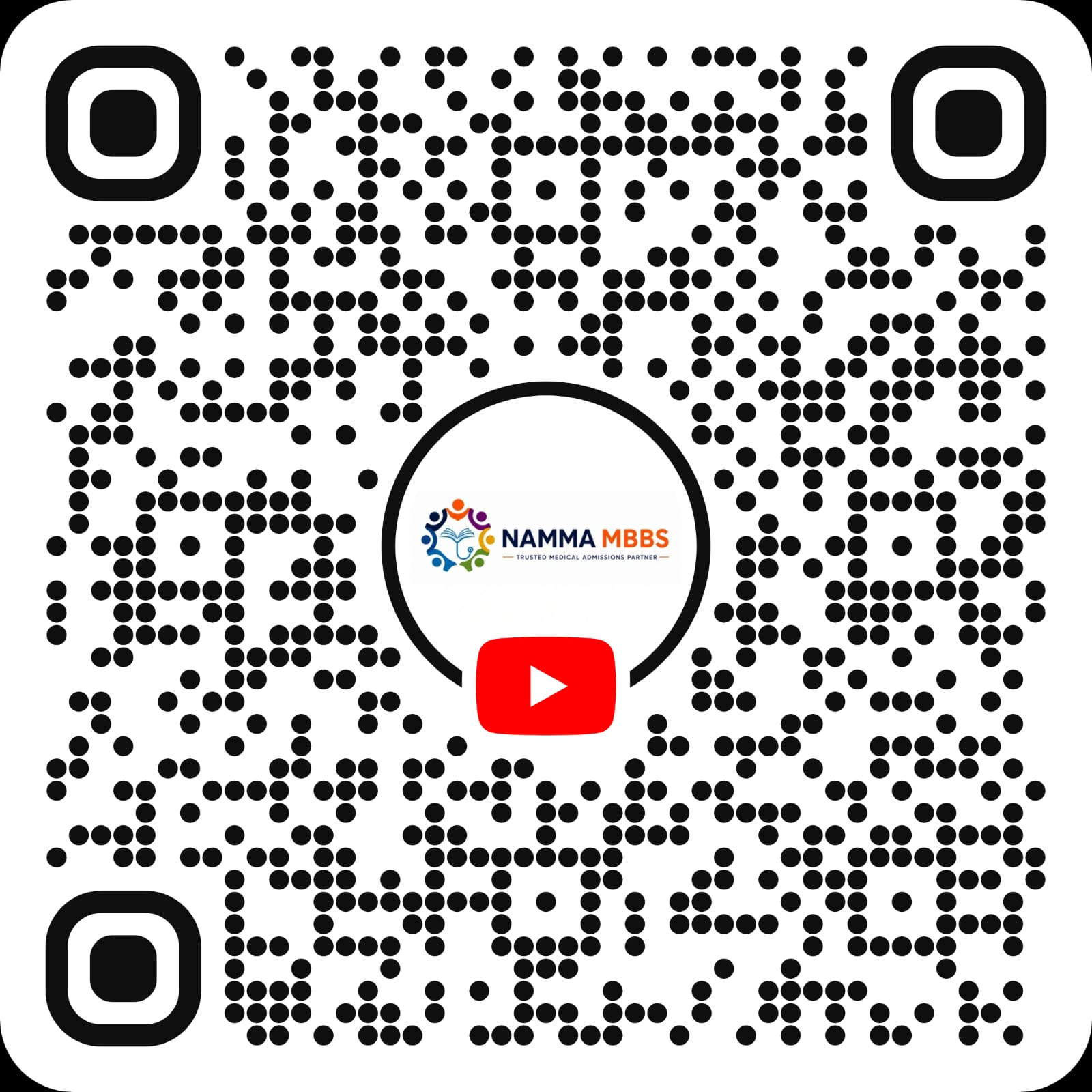 YouTube QR code — scan to subscribe to Namma MBBS